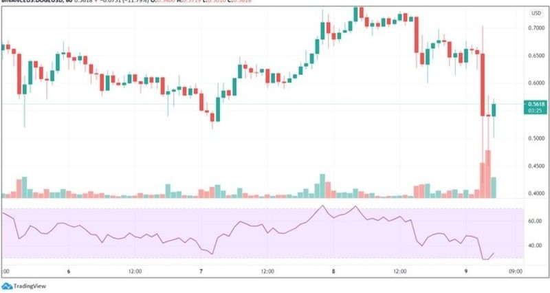 نمودار قیمت دوج کوین