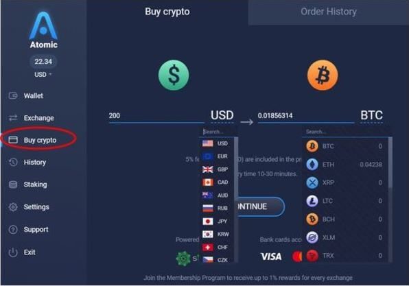 خرید رمز ارز در کیف پول