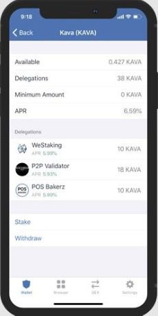 آن استیکینگ کاوا در کیف پول تراست