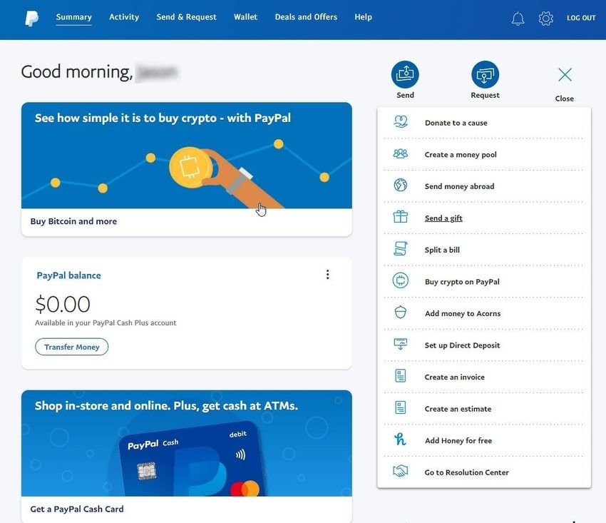 خرید بیت کوین در وبسایت پی پال