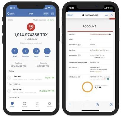 باز کردن کیف پول ترون برای دریافت پاداش