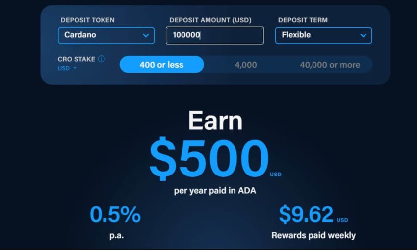 استیک کاردانو در صرافی Crypto.com
