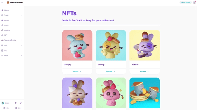 توکنهای NFT صرافی پنکیک سواپ