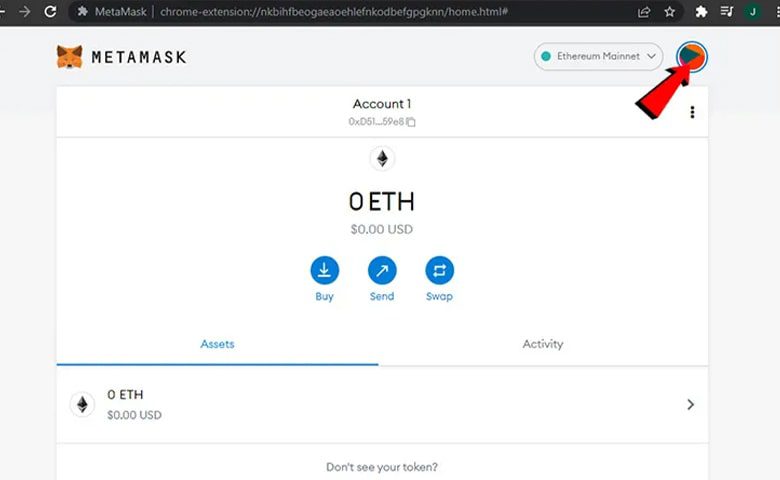 پروفایل در کیف پول متامسک