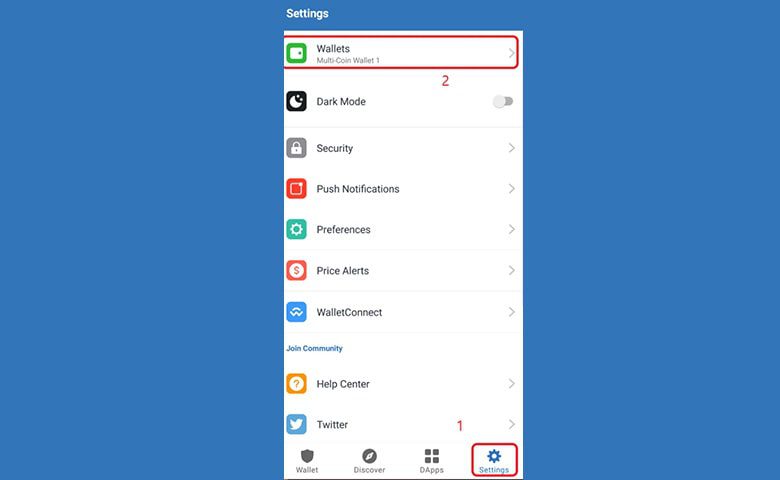 ورود به کیف پول تراست ولت
