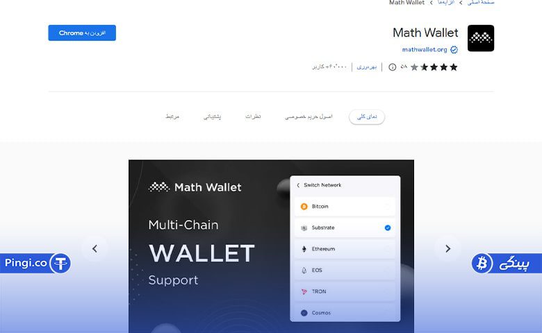 نصب کیف پول مث والت نسخه مرورگر ویندورز