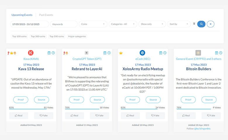 کوین مارکت کال Coinmarketcal