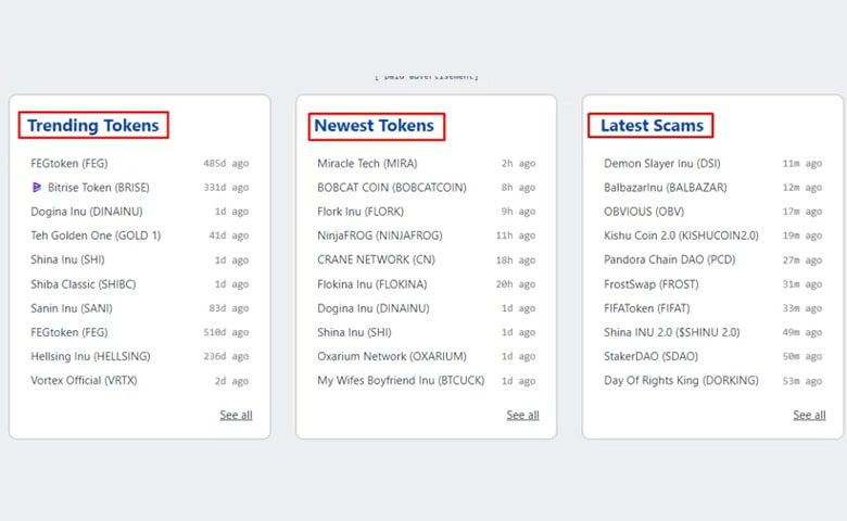 توکن اسنیفر TokenSniffer