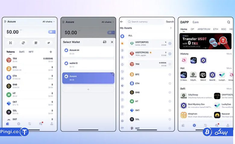 ویژگیهای کیف پول assure wallet