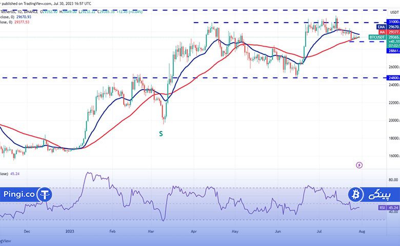 نمودار روزانه BTC/USDT