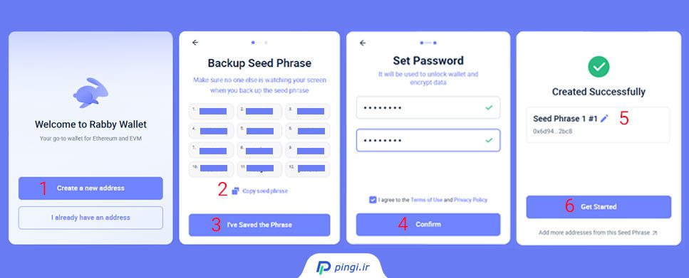 ساخت آدرس جدید در کیف پول Rabby