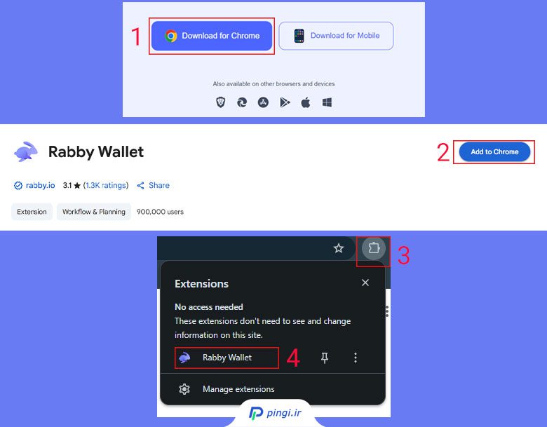 نصب ربی ولت روی مرورگر کروم