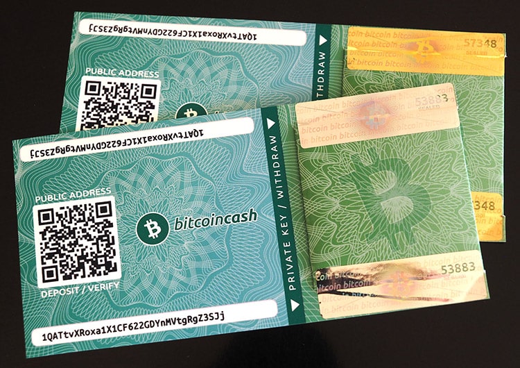 کیف پول کاغذی برای بیت کوین کش