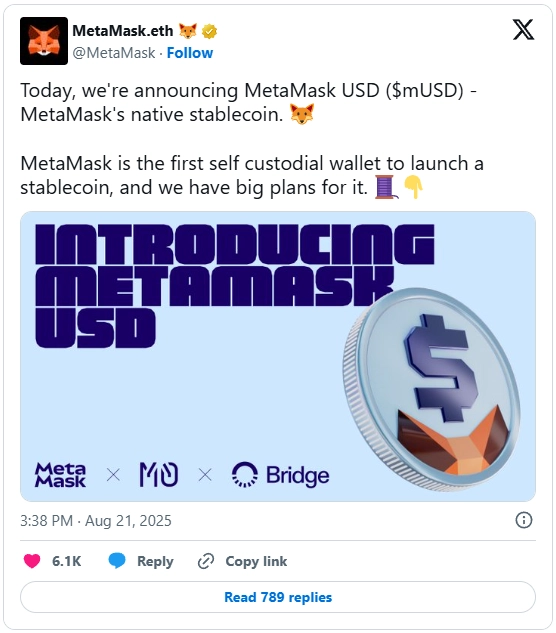 خبر معرفی mUSD در شبکه X